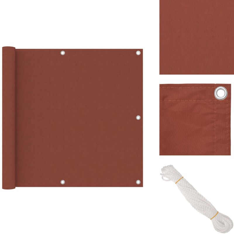 Vidaxl - Balkon-Sichtschutz Terracotta-Rot 90x500 cm Oxford-Gewebe - Balkon Sichtschutz - Windschutz - Wasserfestes Gewebe - uv Schutz - Oxford Stoff