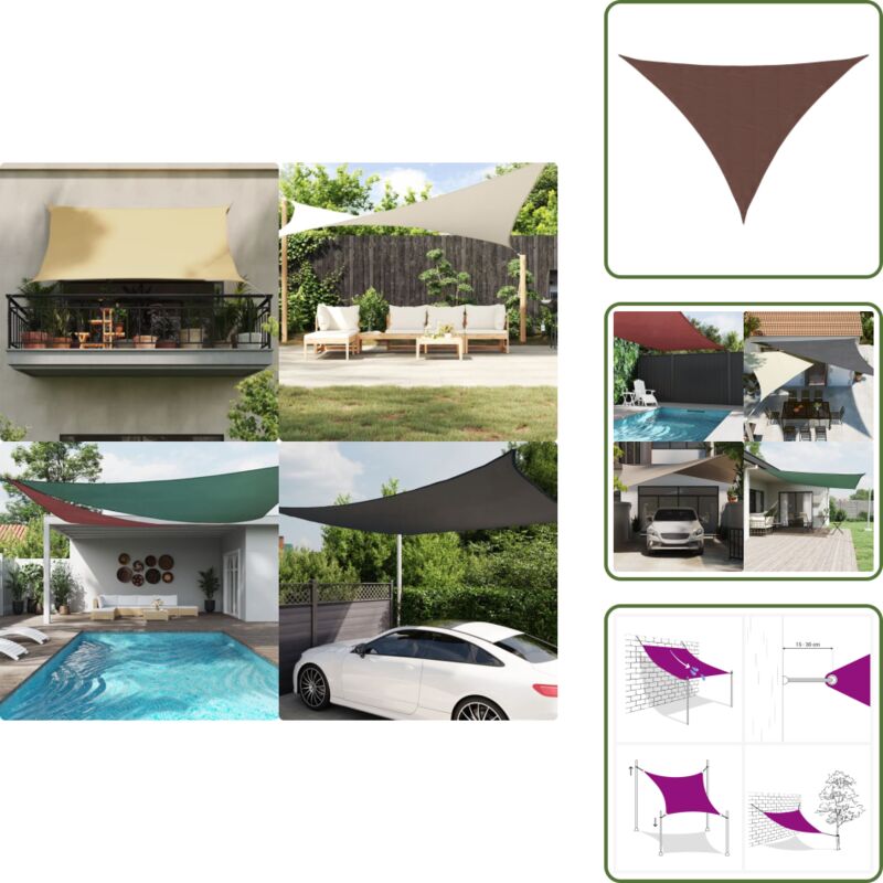 Vidaxl - Sonnensegel Oxford-Gewebe Dreieckig 3,5x3,5x4,9 m Braun - Sonnensegel - Dreiecksdach - Gartensonnensegel - Sonnenschutz - uv Schutz
