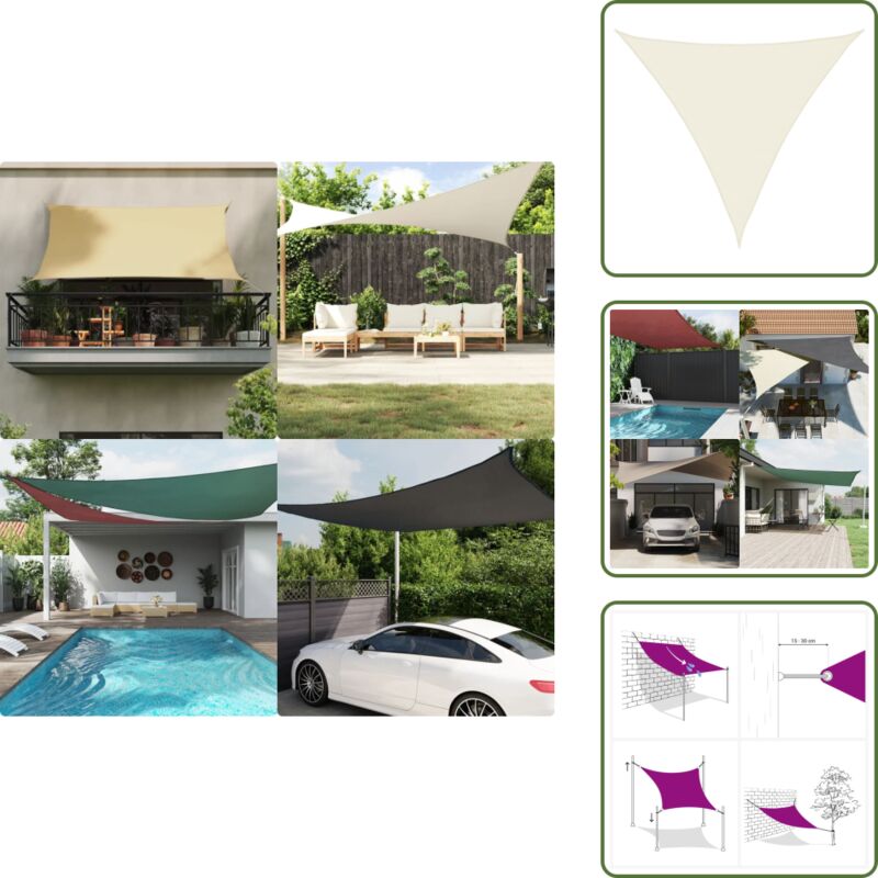 Sonnensegel Oxford-Gewebe Dreieckig 4,5x4,5x4,5 m Creme - Sonnensegel - Oxford-Gewebe - Sonnenschutz - Gartensonnensegel - Dreiecksform