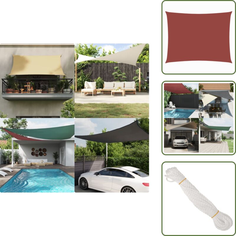 Vidaxl - Sonnensegel Oxford-Gewebe Rechteckig 3x4,5 m Terrakotta-Rot - Sonnensegel - Oxford-Gewebe - Sonnenschutz - Gartensonnensegel - Terracotta