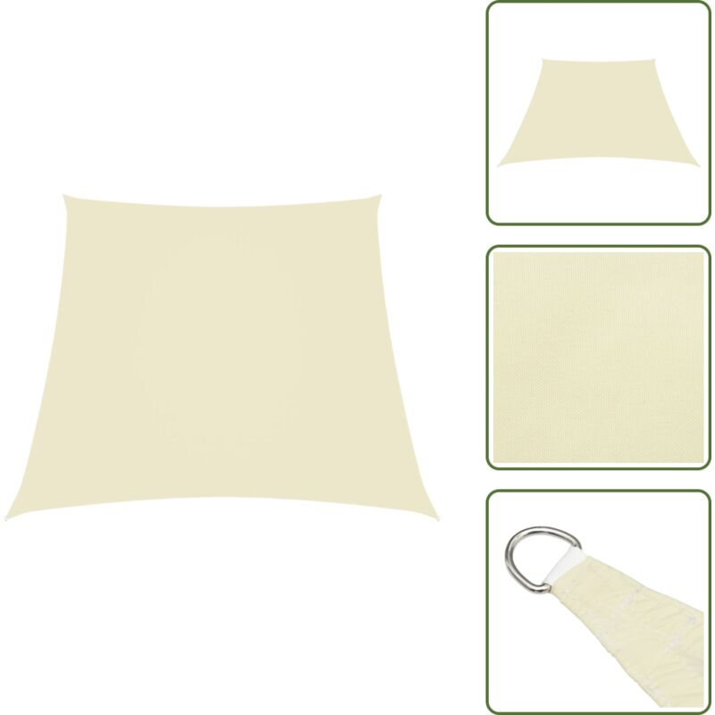 Vidaxl - Sonnensegel Oxford-Gewebe Trapezförmig 2/4x3 m Cremeweiß - Sonnensegel - Oxford-Gewebe - Sonnenschutz - Gartensonnensegel