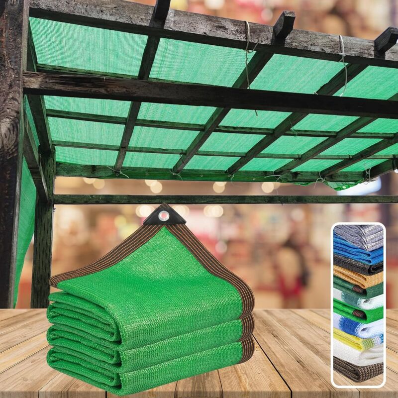 Sonnenschutz-Schattentuch, rechteckig, 90 % UV-Schutz, Balkon-Sichtschutz, Sonnensegel, 4 x 6 m, Pool-Schutznetz, HDPE-Markisen-Schatten,