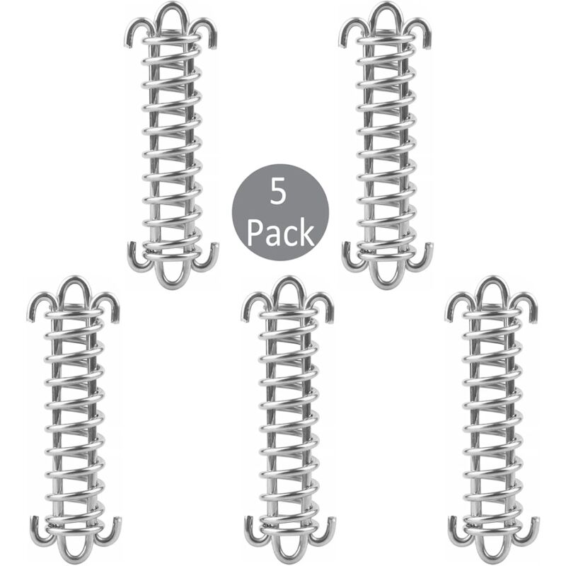 Sonnensegel-Befestigungen, 5-teilige Zeltfederseilschnalle aus Edelstahl, Befestigungsset für Gartensegel, Befestigungsset für Sonnensegel,