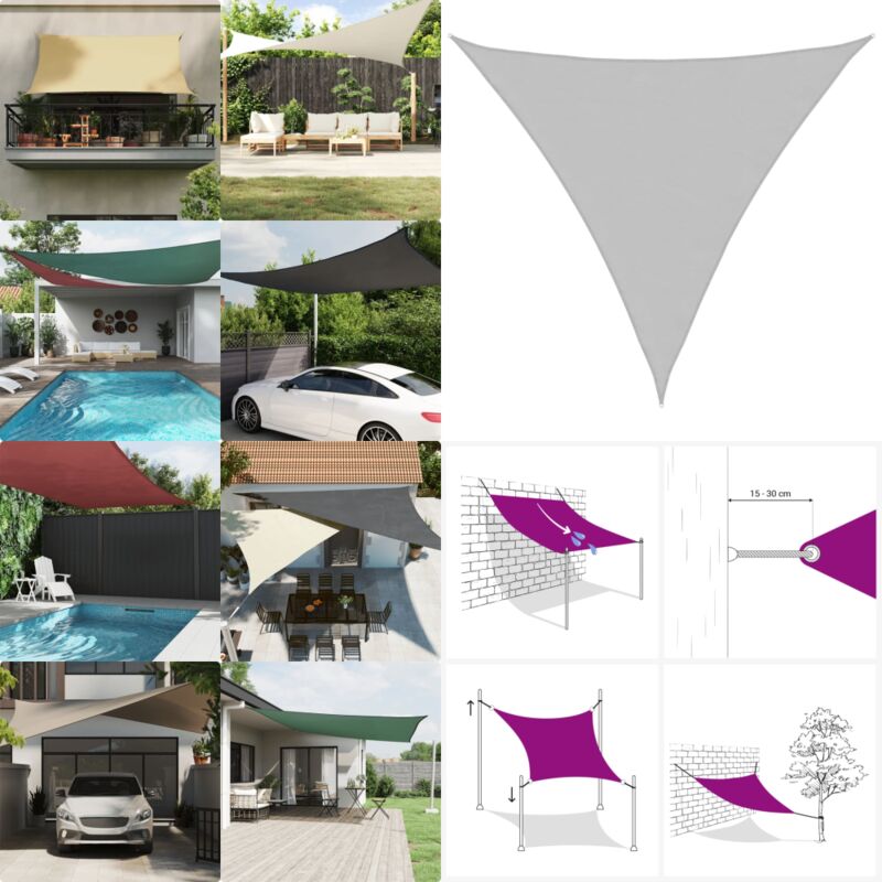 Vidaxl - Sonnensegel Hellgrau 3,6x3,6x3,6 m 100% Polyester Oxford - Sonnensegel - Gartensonnensegel - UV-Schutz - Wetterfest - Outdoor Möbel - Home &