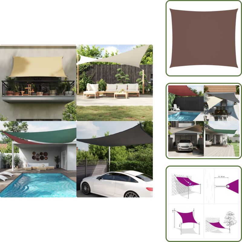 Vidaxl - Sonnensegel Oxford-Gewebe Rechteckig 2,5x3 m Braun - Sonnensegel - Oxford-Gewebe - Sonnenschutz - Gartensonnensegel - Terrassenüberdachung