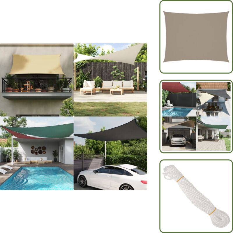 Sonnensegel Oxford-Gewebe Rechteckig 6x7 m Taupe - Sonnensegel - Oxford-Gewebe - Sonnenschutz - Gartensonnensegel - Rechteckiges Sonnensegel