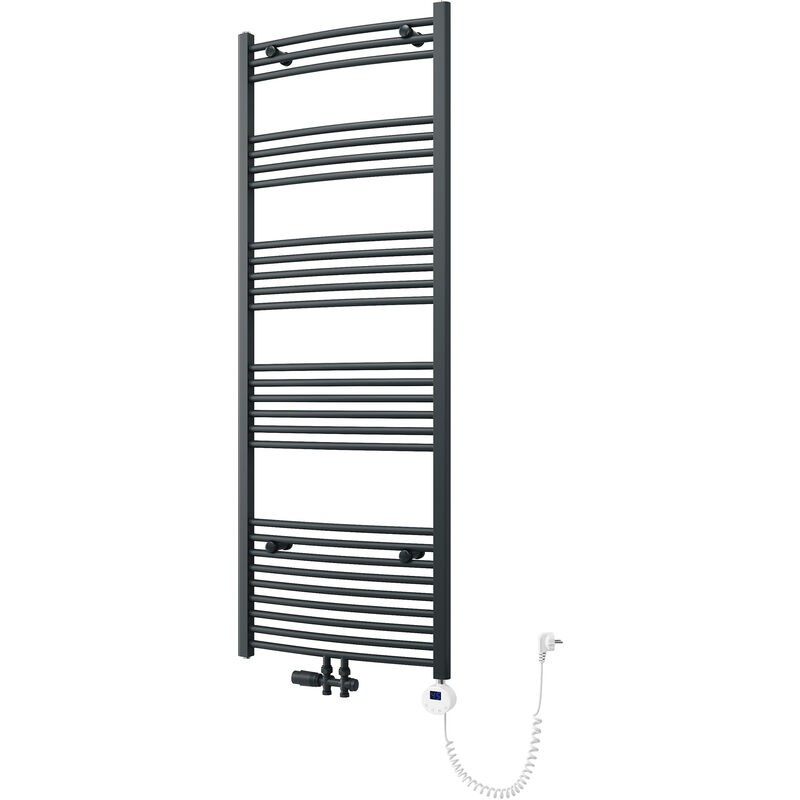 SONNI Badheizkörper Elektrisch mit Thermostat, Handtuchheizkörper Elektrisch Panel Handtuchhalter Mittelanschluss Warmwasser Handtuchtrockner Mit