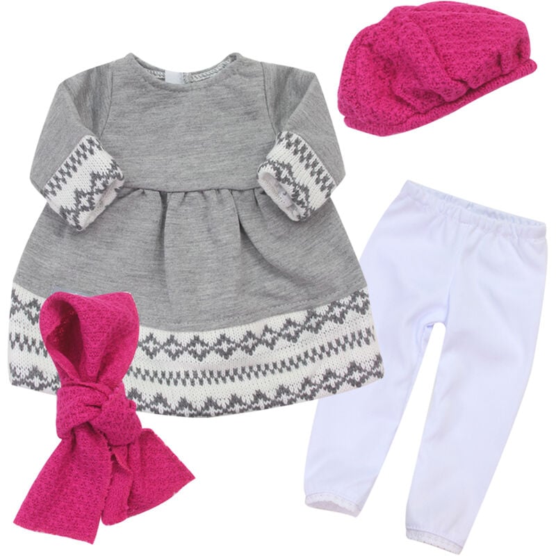 Teamson Kids - Sophias by Doll Kleid, Leggings, Hut und Schal -Set für 18 'Puppen