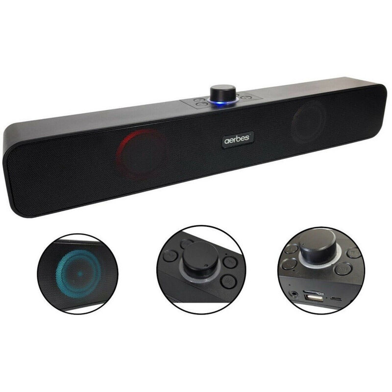 Trade Shop Traesio - Trade Shop - kundebar ohne fili bluetooth tv altoparlante stereo fm aux home theater AB-D387 -