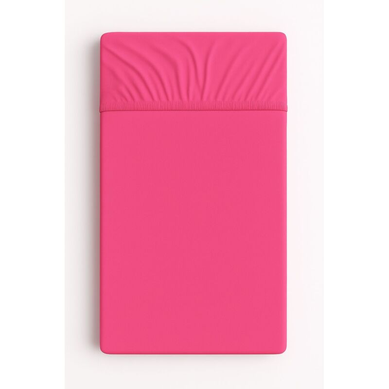 Spannbettlaken aus Jersey-Baumwolle für ein Kinderbett 120 x 60 cm – dunkelrosa