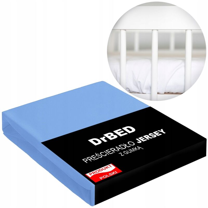 Spannbettlaken für Babybett 60x120 Jersey SLIM FIT Blau PL