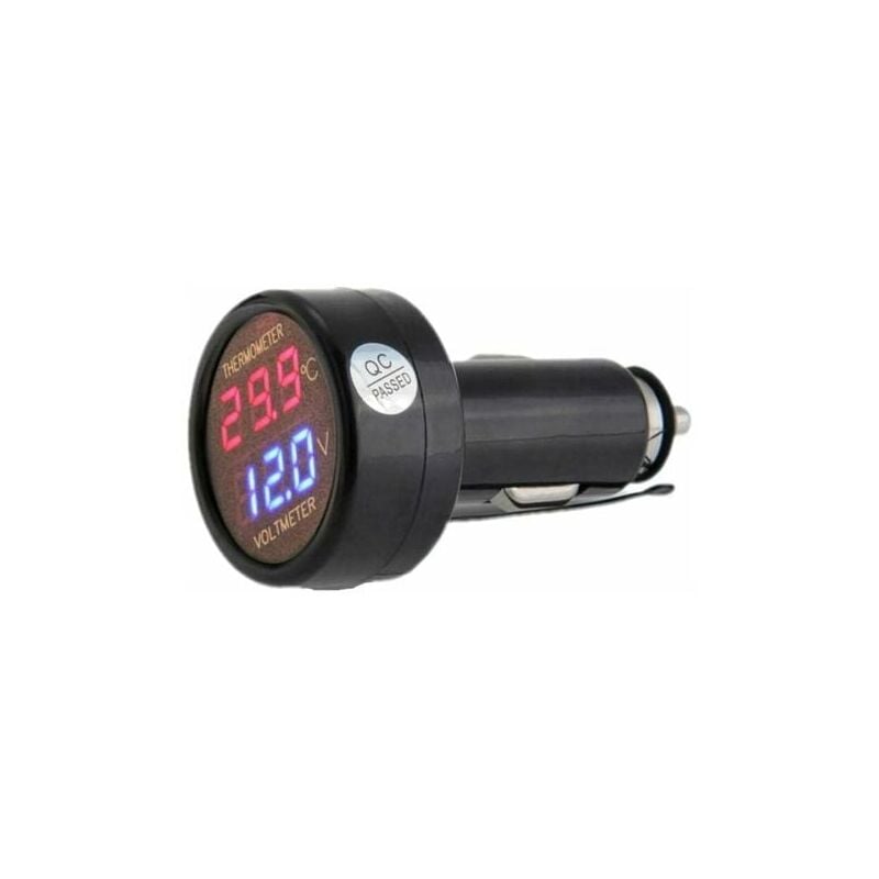 Spannung und Thermometer 2 und 1, Anzeige der Batteriespannung des Fahrzeugs, Anzeige der Temperatur, Überwachung des Messgeräts, DC 12 V 24 V