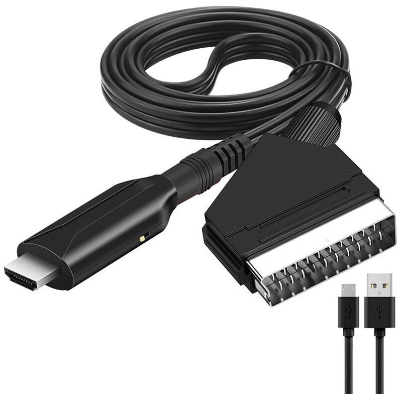 Tonchean - Spannungswandler, Scart-auf-HDMI-Konverter, Audio-Video-Adapter für HDTV/DVD/Set-Top-Box/PS3/PAL/NTSC