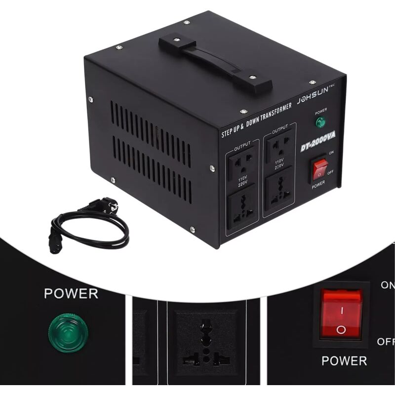 Gojoy - Spannungswandler Transformator 220V To 110V Step-up/down Voltage Converter 2000W