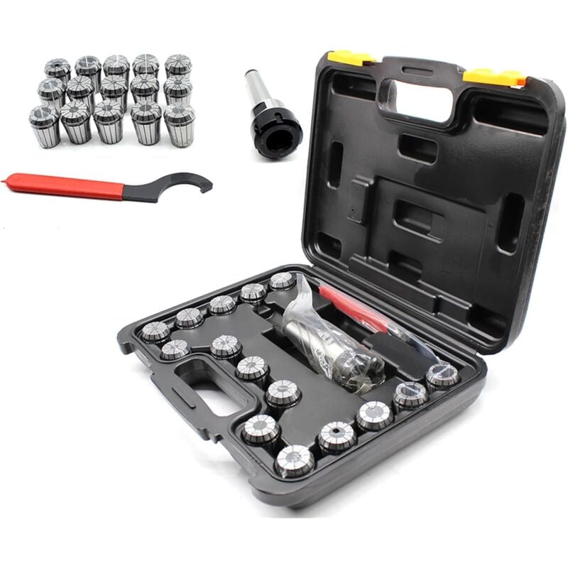 Spannzangenfutter Set 17tlg, Prazision Spannzange ER32 MK3 M12 Federzange Gravieren und Fräsen Drehmaschine Werkzeug 3-20mm Spannzangenfutter mit