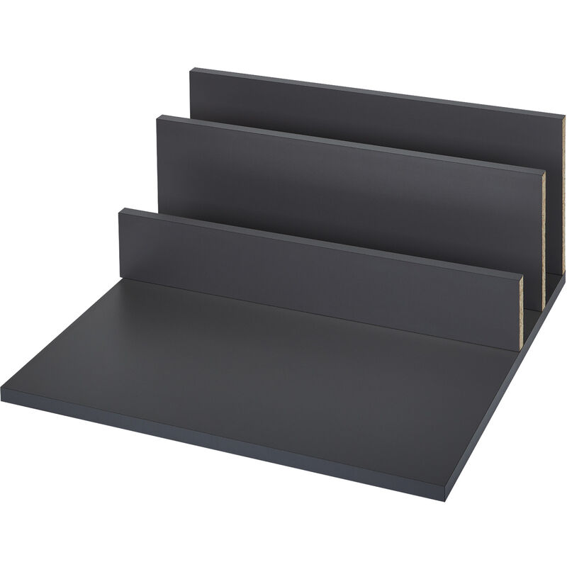 Spanplattenset Boden und Rückwand anthrazit passgenau für Schubladensystem junker slim mit einer Tiefe von 500 mm und Korpusbreite 500 mm (bei 16 mm