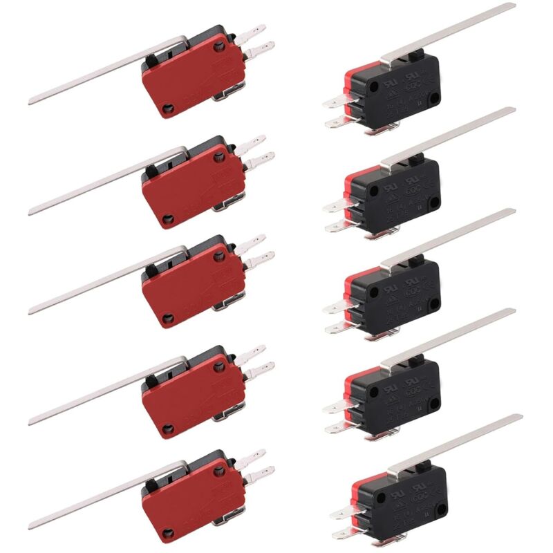 SPDT-Schnappschalter mit langem Scharnier und Sofort-Endschalter für Arduino, 250 V, 16 A, V-153-1C25, 10er-Pack