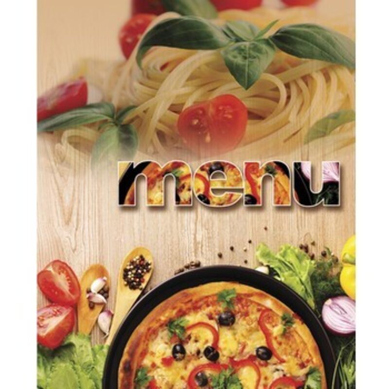 Speisekartenmappe A4 Pizza - transparent, 6 Hüllen
