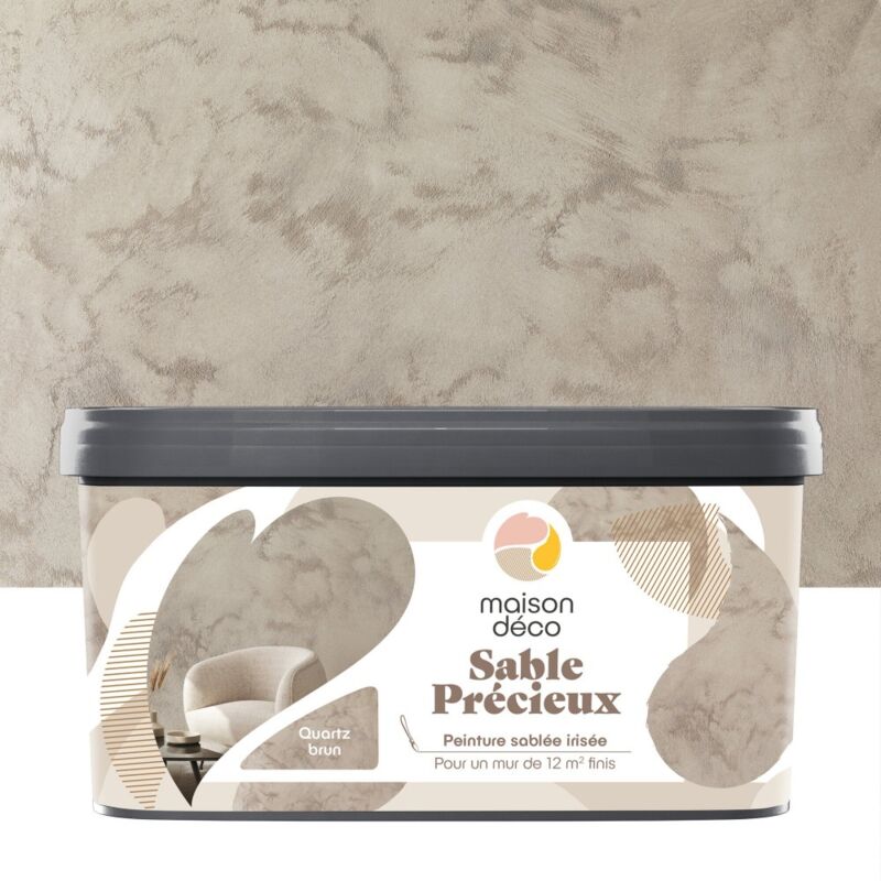 Spezialeffektfarbe, Precious Sand MAISON DECO, brauner Quarz, sandgestrahlt, 2 l MAISON DECO