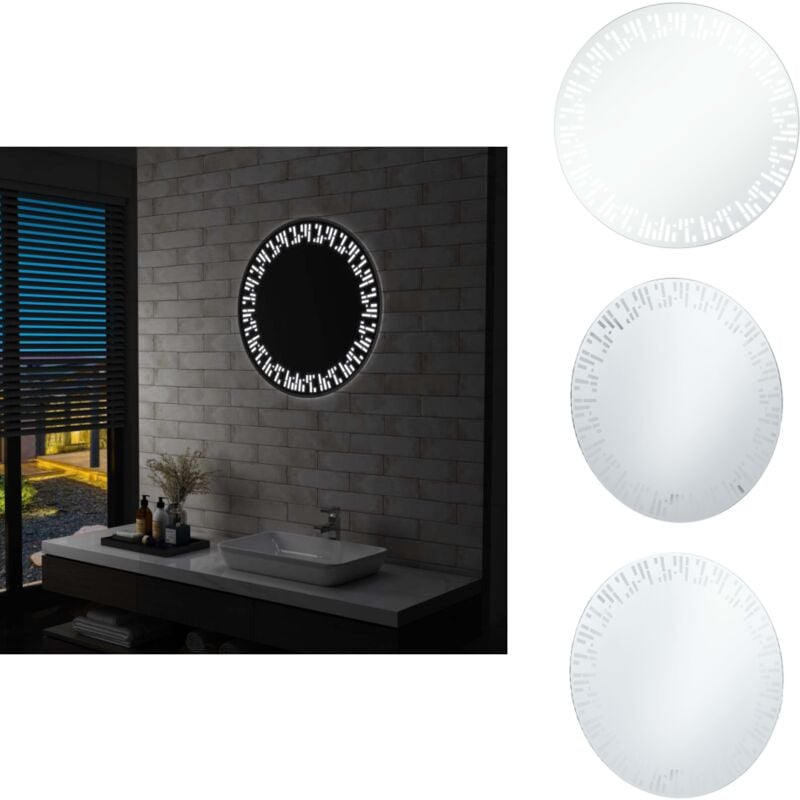 Vidaxl - Badezimmerspiegel mit led 70 cm - LED-Spiegel - Badezimmer Spiegel - Rund - Silberner Spiegel - Spiegelschrank