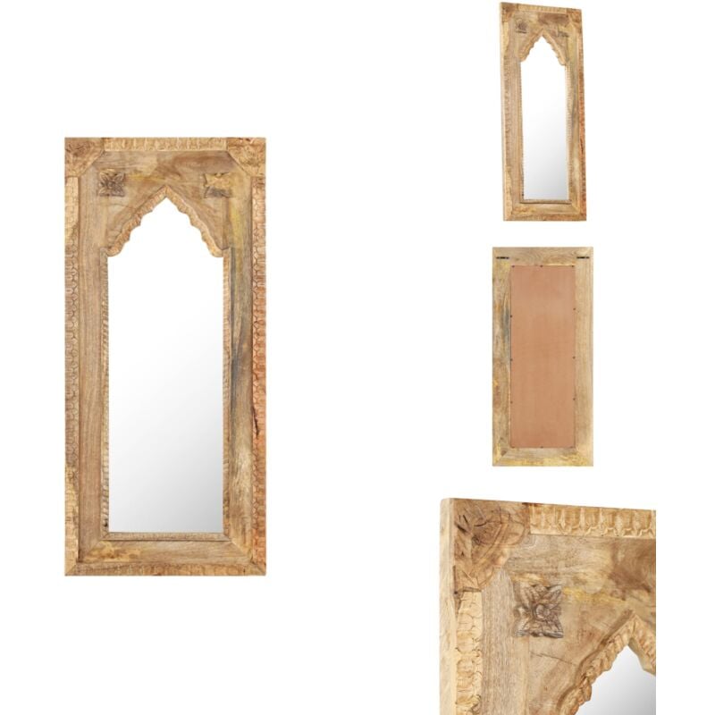 Spiegel 50x3x110 cm Massivholz Mango - Holz Spiegel - Wandspiegel - Mangoholz Spiegel - Wohnzimmerspiegel - Badspiegel