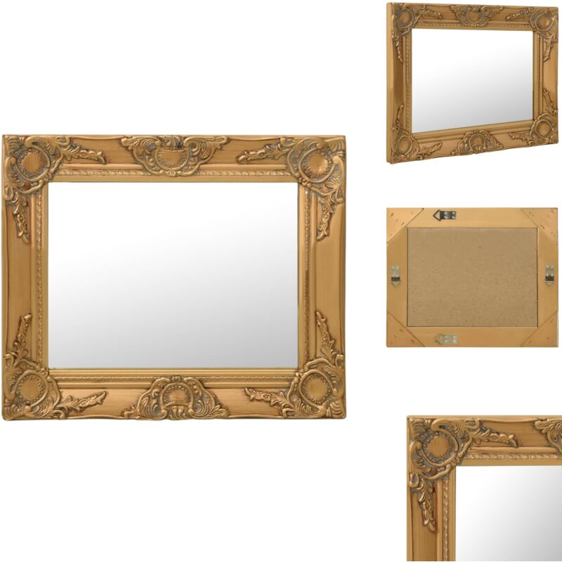 Vidaxl - Wandspiegel im Barock-Stil 50x40 cm Golden - Barockspiegel - Wandspiegel - Goldener Spiegel - Vintage Spiegel - Dekorative Spiegel
