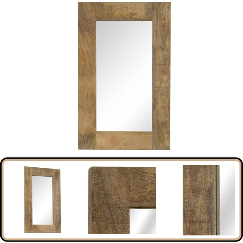 Vidaxl - Spiegel Mangoholz Massiv 50 x 80 cm - Holzspeigel - Mangoholz Spiegel - Vintage Spiegel - Wohnzimmer Spiegel - Badspiegel