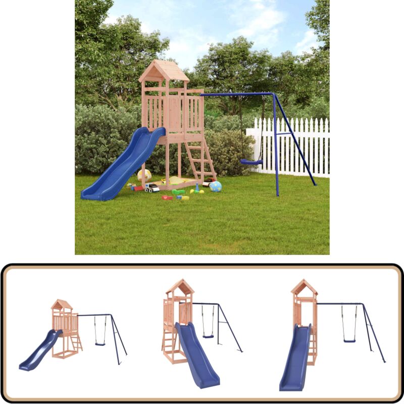 Vidaxl - Spielturm Massivholz Douglasie - Holzspielplatz - Kinderspielplatz - Spielturm - Rutsche - Schaukelset