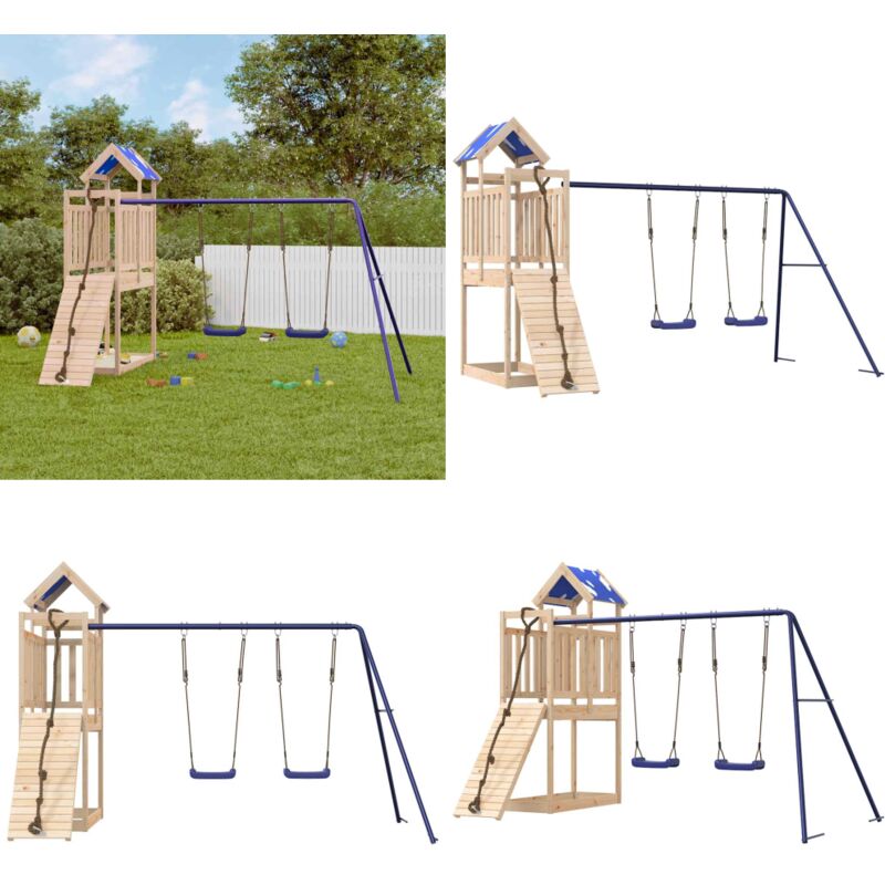 Spielturm Massivholz Kiefer - Holzspielplatz - Spielturm - Kiefernholz - Kindermöbel - Gartenspielgeräte - Home & Living