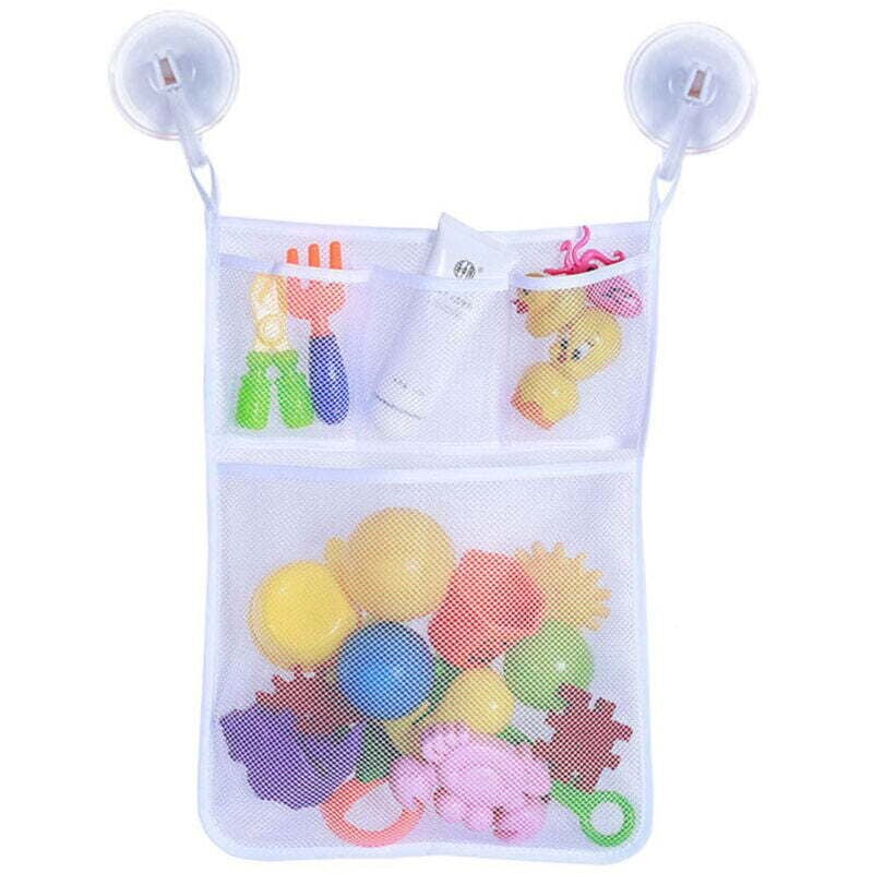 Spielzeug-Aufbewahrungsnetz für Badewanne, Dusche, Badewanne – Baby-Spielzeugnetz + 2 GRATIS Hochleistungs-Klebehaken