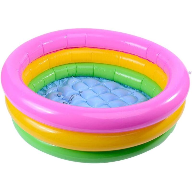 Spielzeugpool, faltbare aufblasbare Babybadewanne mit drei Ringen in Regenbogenfarben, wasserdichtes Spielhaus, Sandtisch, Angelspielzeug,