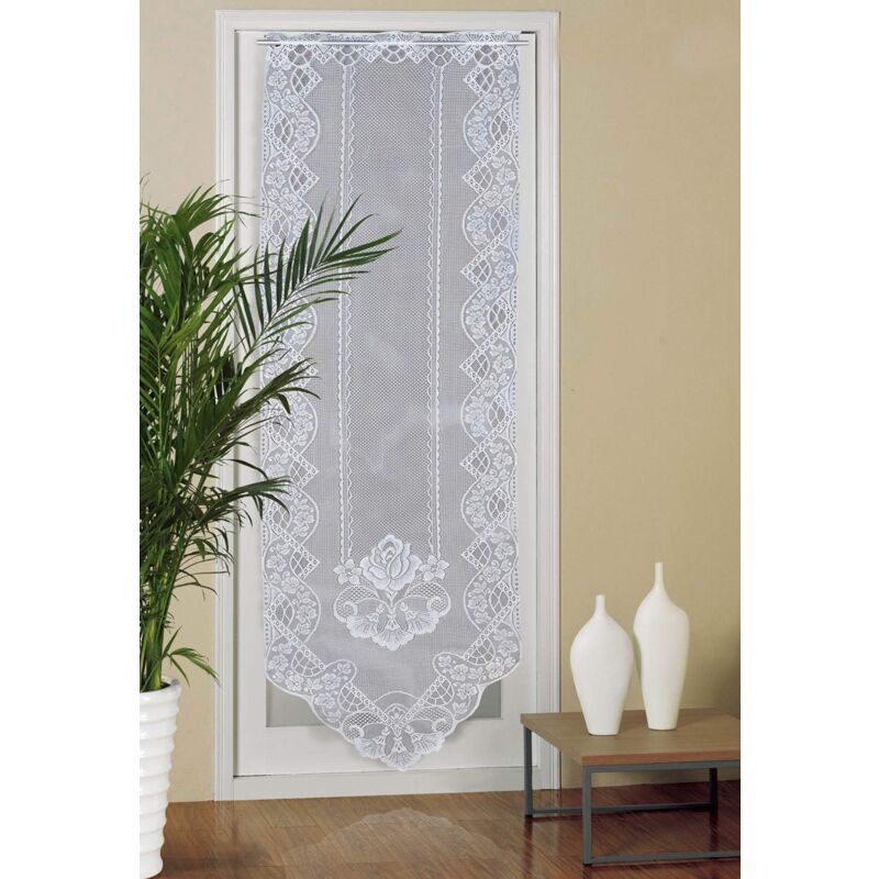Ersandy - Spitzen-Türvorhang, 60 cm x 180 cm, halbdurchsichtige Fenster-Voile-Vorhänge, bestickter Vorhang für Heimdekoration, Wohnzimmer,
