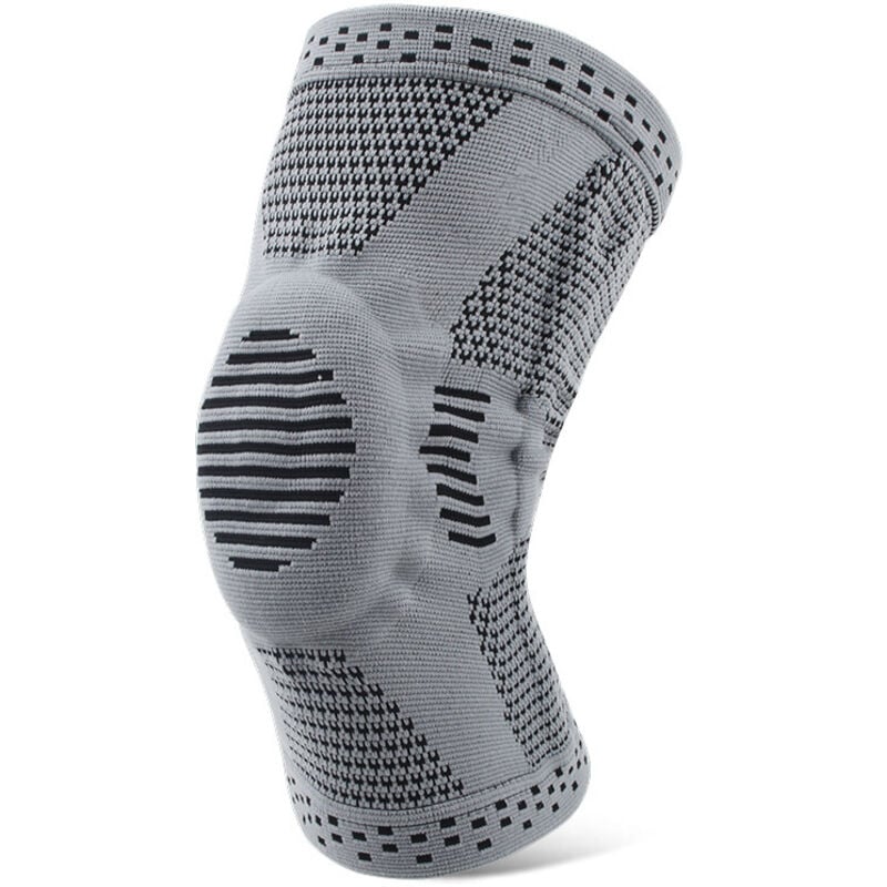 Sport-Kniebandage, komprimierte Kniebandage mit Patellapolstern und seitlichen Stabilisatoren, Kniebandage für Männer und Frauen, Patella-Kniestütze