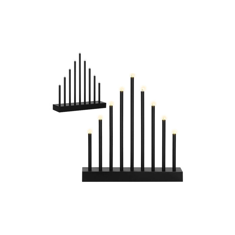 SPRINGOS Lichterbogen 9-flammige Schwibbogen LED Kerzenleuchter 25x26,5x5,5 cm Kerzenbrücke Batteriebetrieben Lichtfarbe Warmweiß Adventsleuchter