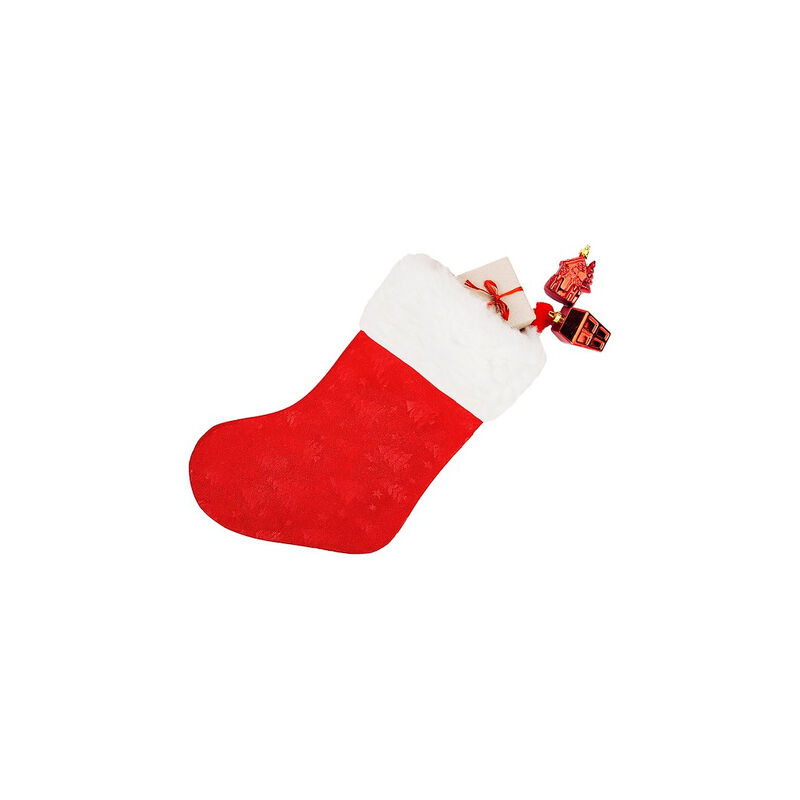 SPRINGOS Weihnachtsstrumpf in Rot Nikolausstrumpf Weihnachtssocken Christmas Nikolausstiefel für Kinder zum Befüllen Kamin Weihnachtsmann rot mit