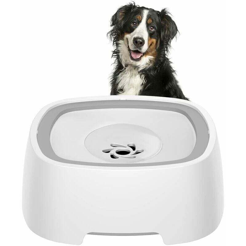 Spritzwassergeschützter Wassernapf für Hunde, 1,5 l, spritzwassergeschützter Hundenapf, Überlaufschutz-Haustiernapf, schwimmender Wassernapf, Napf