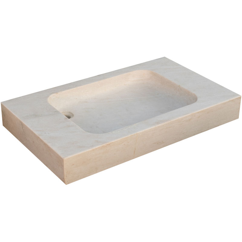 Waschbecken aus weißem Marmor Aufsatzwaschbecken Waschbecken aus Stein Waschbecken für innen und außen Brunnenbecken Waschbecken