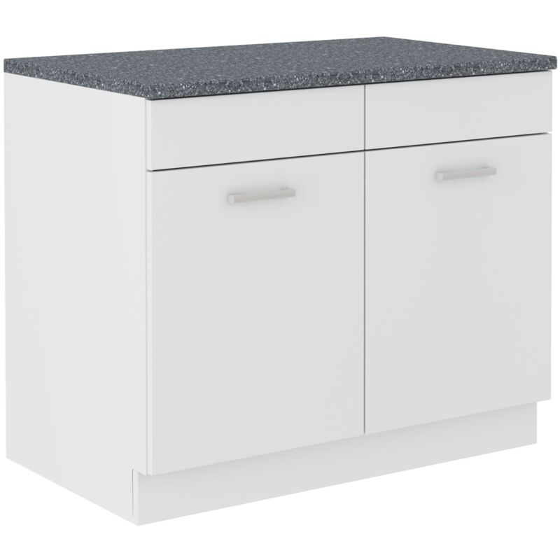 Küchen Preisbombe - Spülenschrank Buffet Küche Mario 100 Küchenzeile Einbauküche Weiss