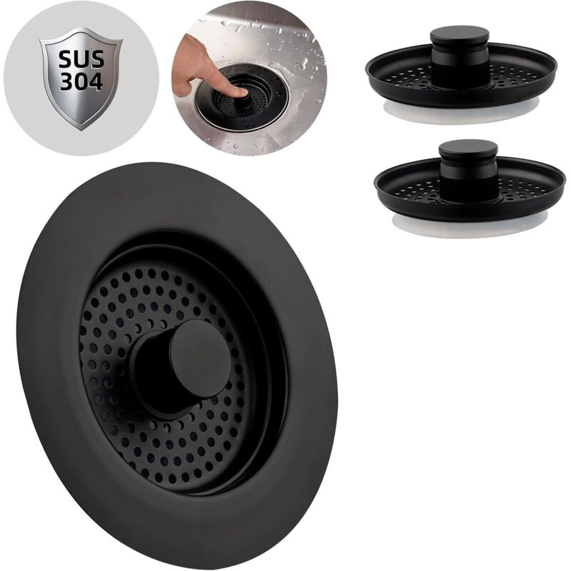 Spülbecken Stopfen, Küche Spüle Sieb und Stopfen Combo, mit 3 Edelstahl-Siebe, Anti-Clogging, Küche Spüle Sieb Stecker, und verhindern, DASS