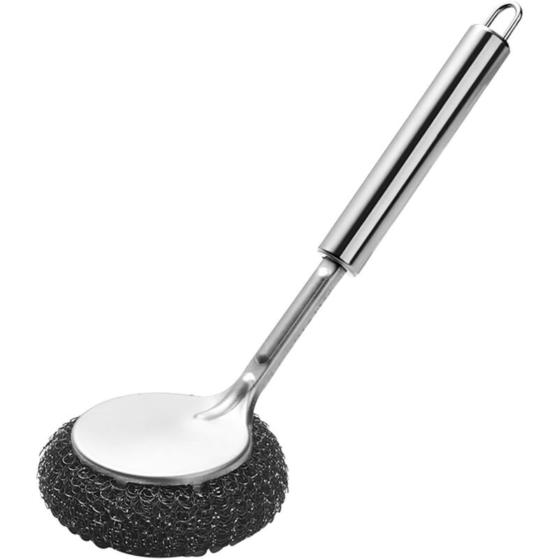 Spülbürste aus Edelstahl mit langem Griff, robuste Bürste für Töpfe und Schüsseln, Reinigungsbürste zum Spülen von Geschirr, Töpfen und Schüsseln,