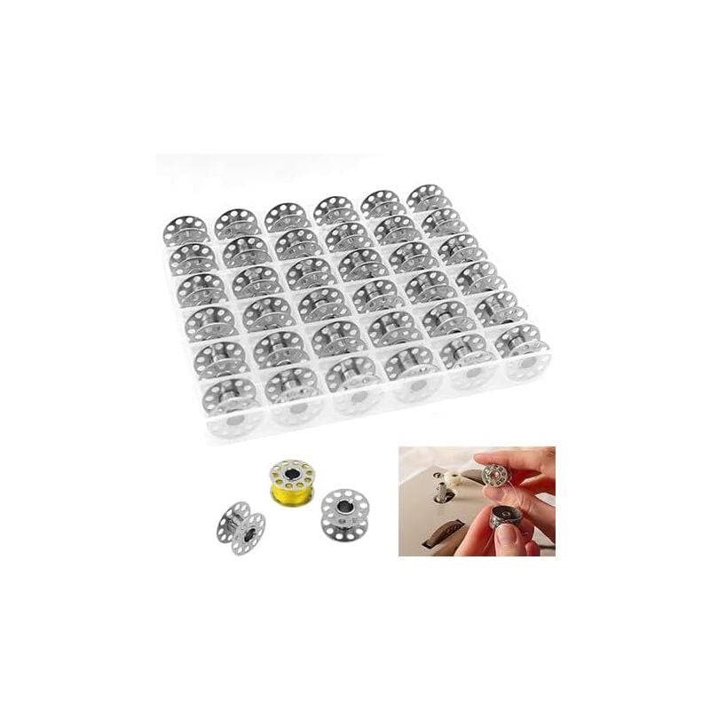 Spulen Nähmaschine 36 Stück Metall Spulen Metallspulen Reel für Nähmaschine unterfadenspule bobbins mit Aufbewahrungsbox Kompatibel nähmaschinen