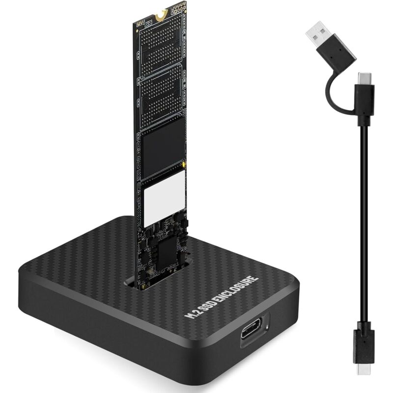 SSD-Dockingstation, USB 3.2 Ge 2 10G M.2 NVMe SATA, NVMe NGFF SSD-Festplattenadapter für 2230, 2242, 2260, 2280 SSDs