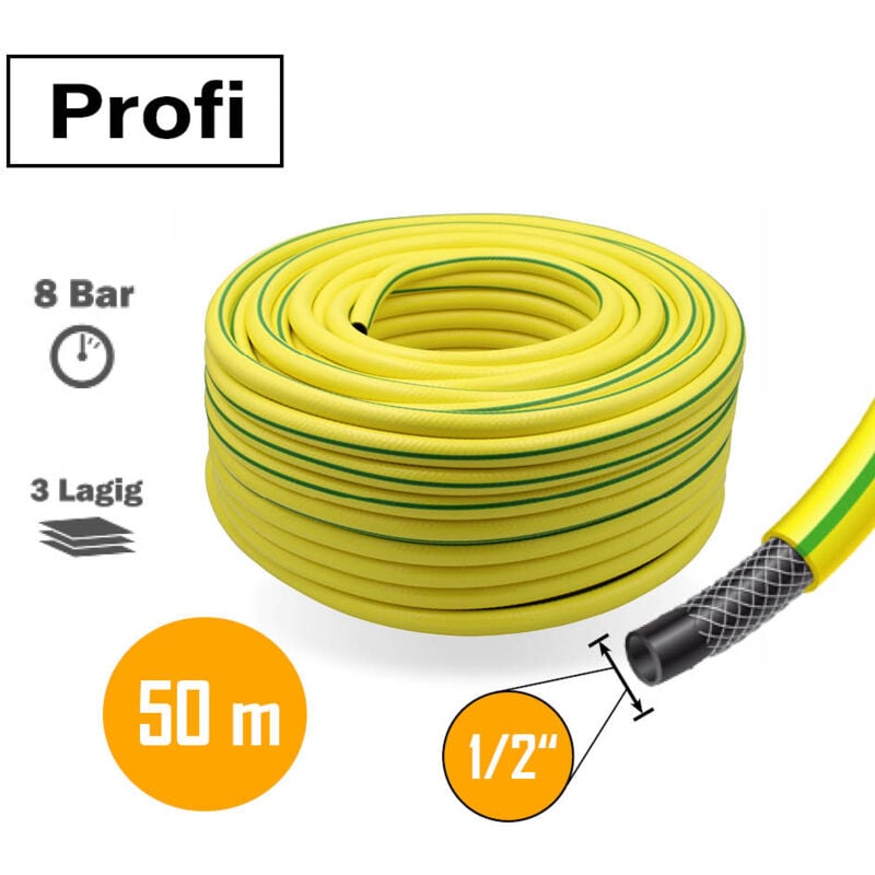 Stabilo-sanitaer - Profi Gartenschlauch 1/2 Zoll 50m gelb