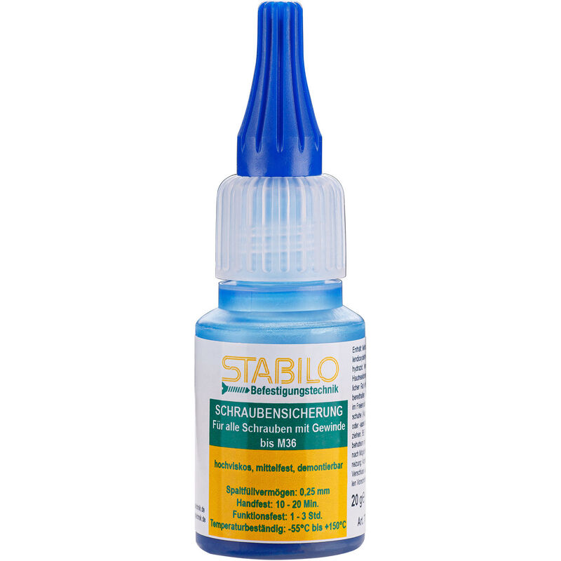 Stabilo Befestigungstechnik - Stabilo Schraubensicherung Mittelfest 20g für alle Schrauben bis M36 Gewinde