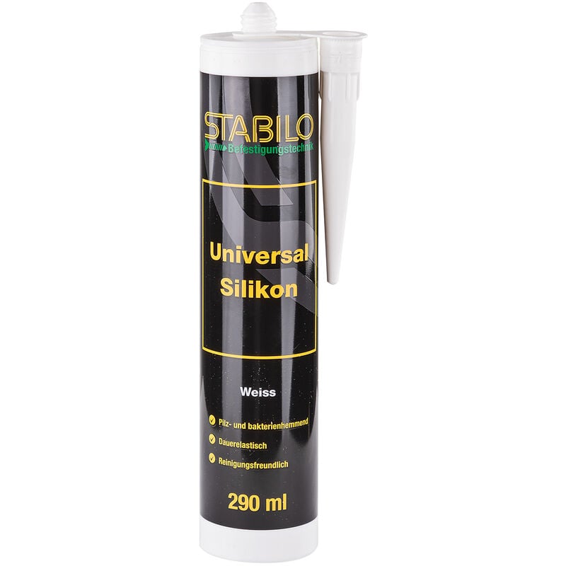 Stabilo Befestigungstechnik - Stabilo Universal Silikon weiss 290ml, Sanitärsilikon, für Innen & Aussen