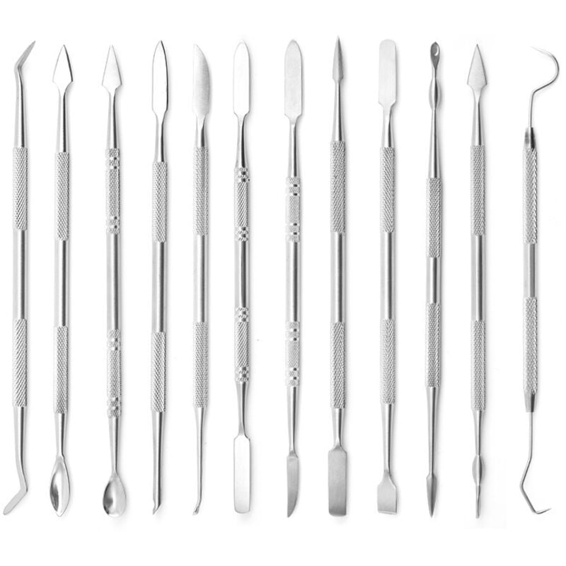 Stahl-Ton-Werkzeuge, Edelstahl-Tonmesser, 12-teiliges Schnitzmesser-Set, Öl-Ton-Handmodellierung, ultraleichter Ton