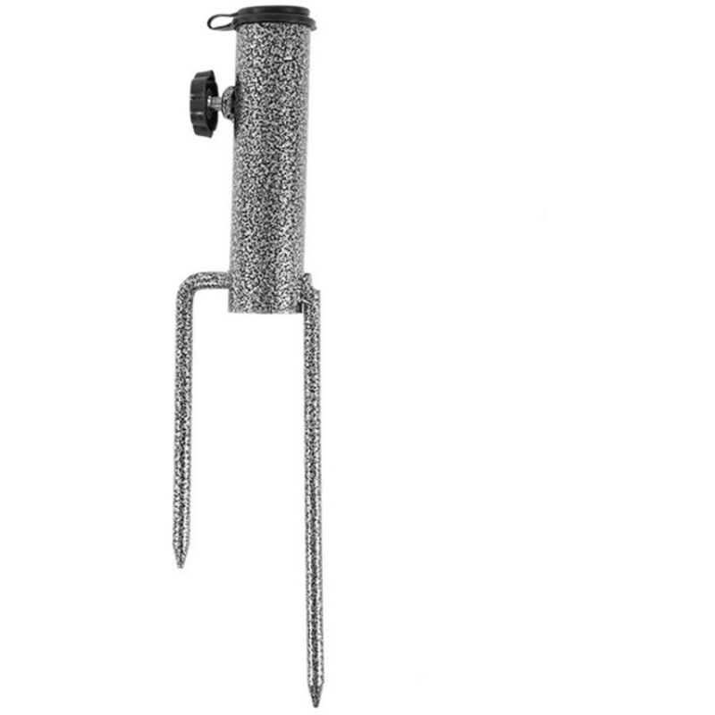 Stahlanker für Terrassenschirme, robuster Bodengrasbohrerhalter aus Metall, Standfuß mit zwei Gabeln zur Verwendung im Boden für Flaggen, Angelruten,