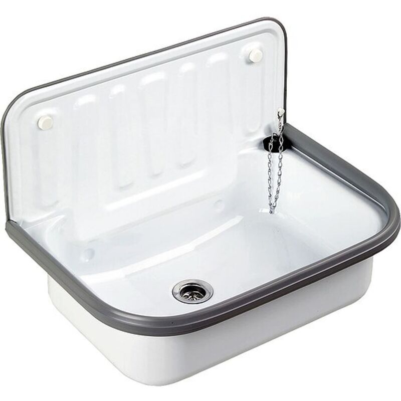 Stahlausgussbecken, weiß, 505 x 370 x 330 mm