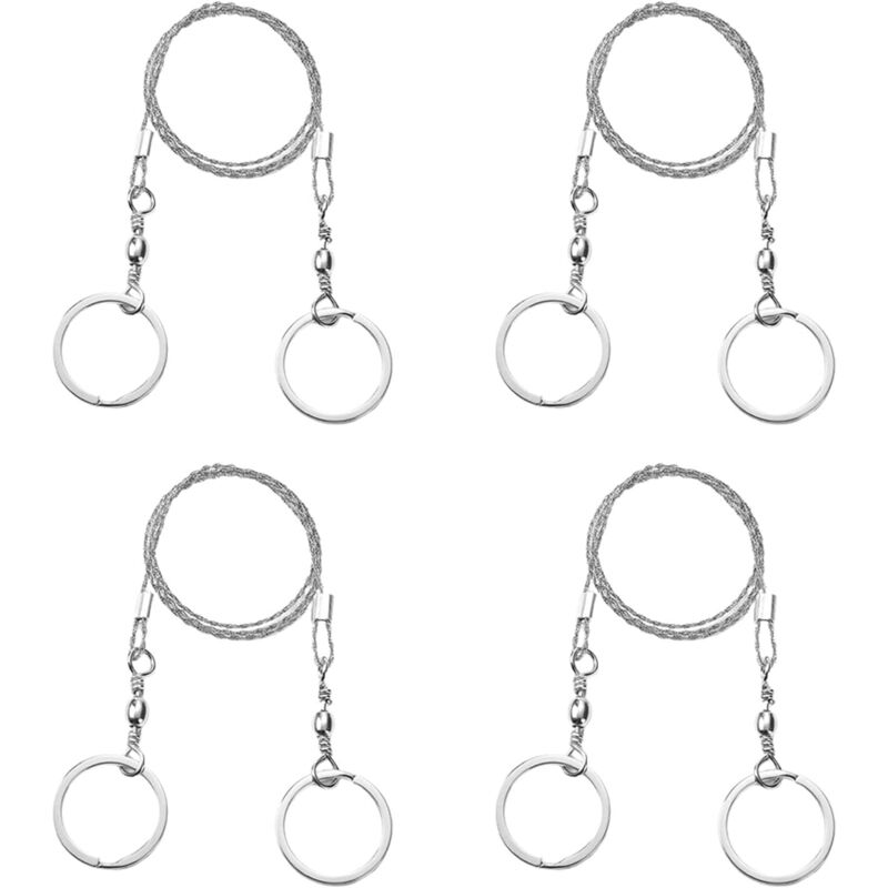 Stahldrahtsäge, Edelstahldrahtsäge, Outdoor-Survival-Drahtsäge, 360-Grad-Drahtsäge, für Notfallreisen im Freien, Überlebenswerkzeug, 4er-Pack