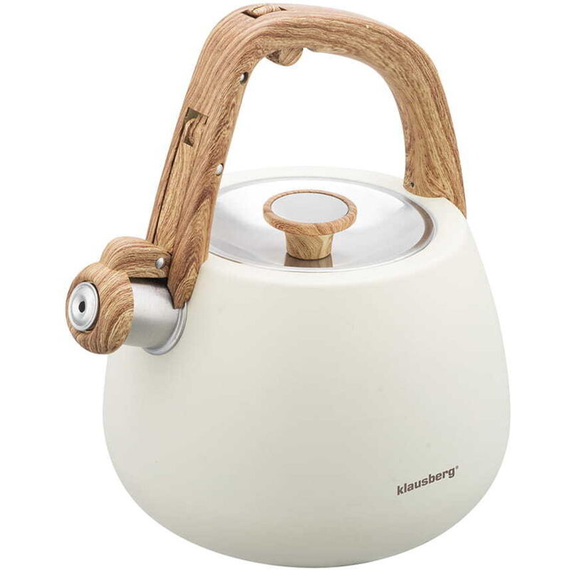 Stahl-Gaskocher 2,5L Induktion creme matt KLAUSBERG KB-7775